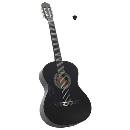 Gitaar klassiek beginner 4/4 39" lindenhout zwart is nu te koop bij PeponiXL, paradijselijk wonen!