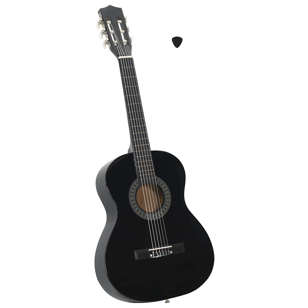 Gitaar klassiek beginner en kinderen 3/4 36" zwart is nu te koop bij PeponiXL, paradijselijk wonen!
