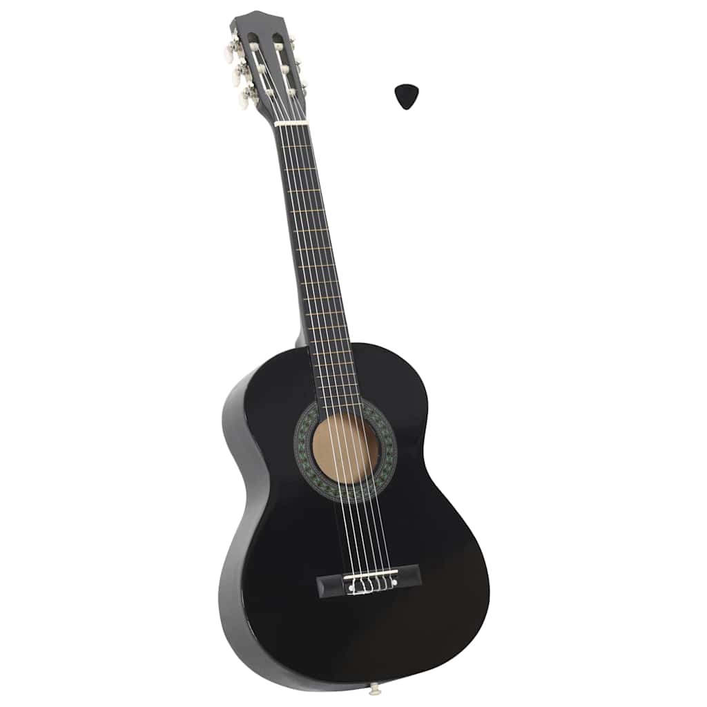 Gitaar klassiek beginner en kinderen 1/2 34" zwart is nu te koop bij PeponiXL, paradijselijk wonen!