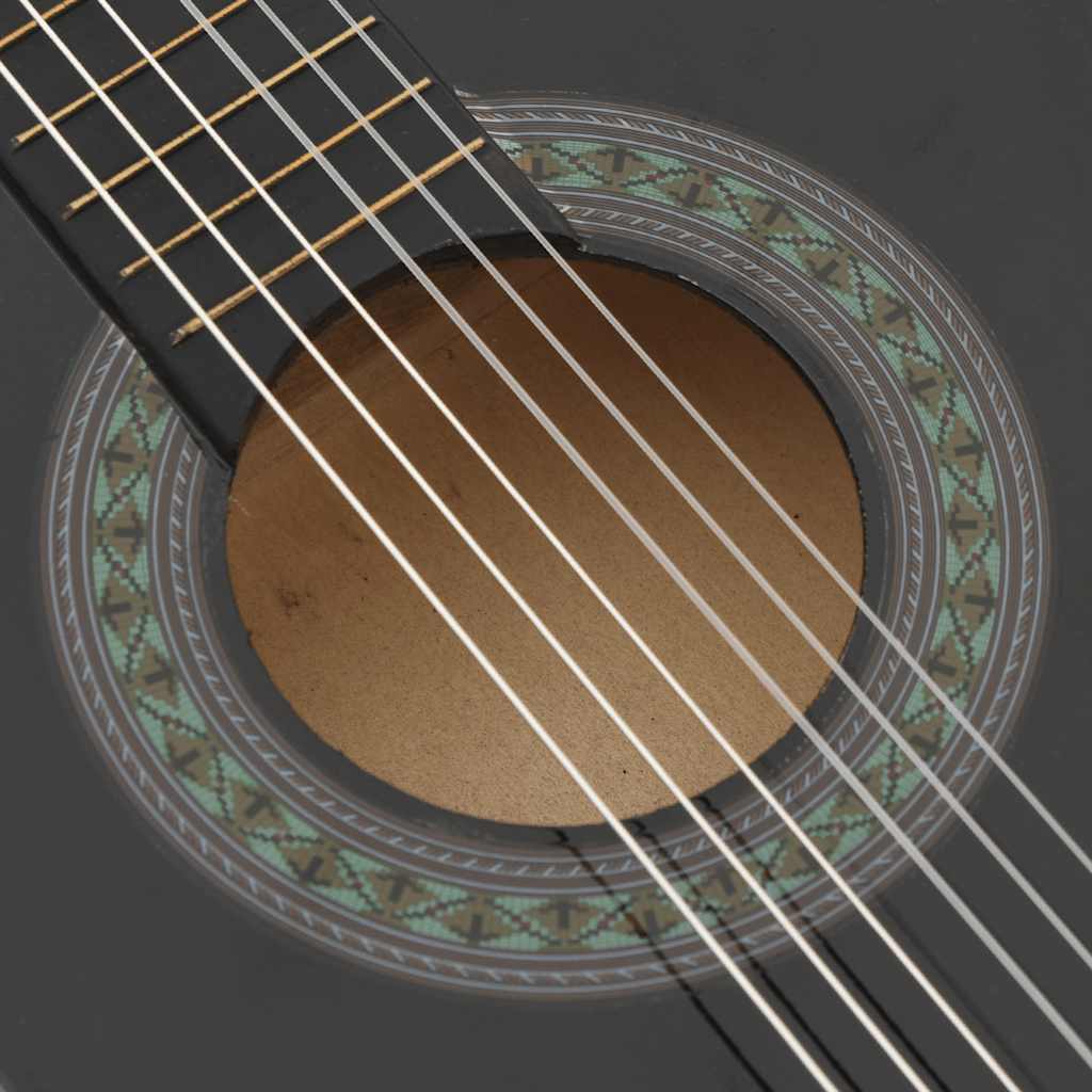 Gitaar klassiek beginner en kinderen 1/2 34" zwart is nu te koop bij PeponiXL, paradijselijk wonen!