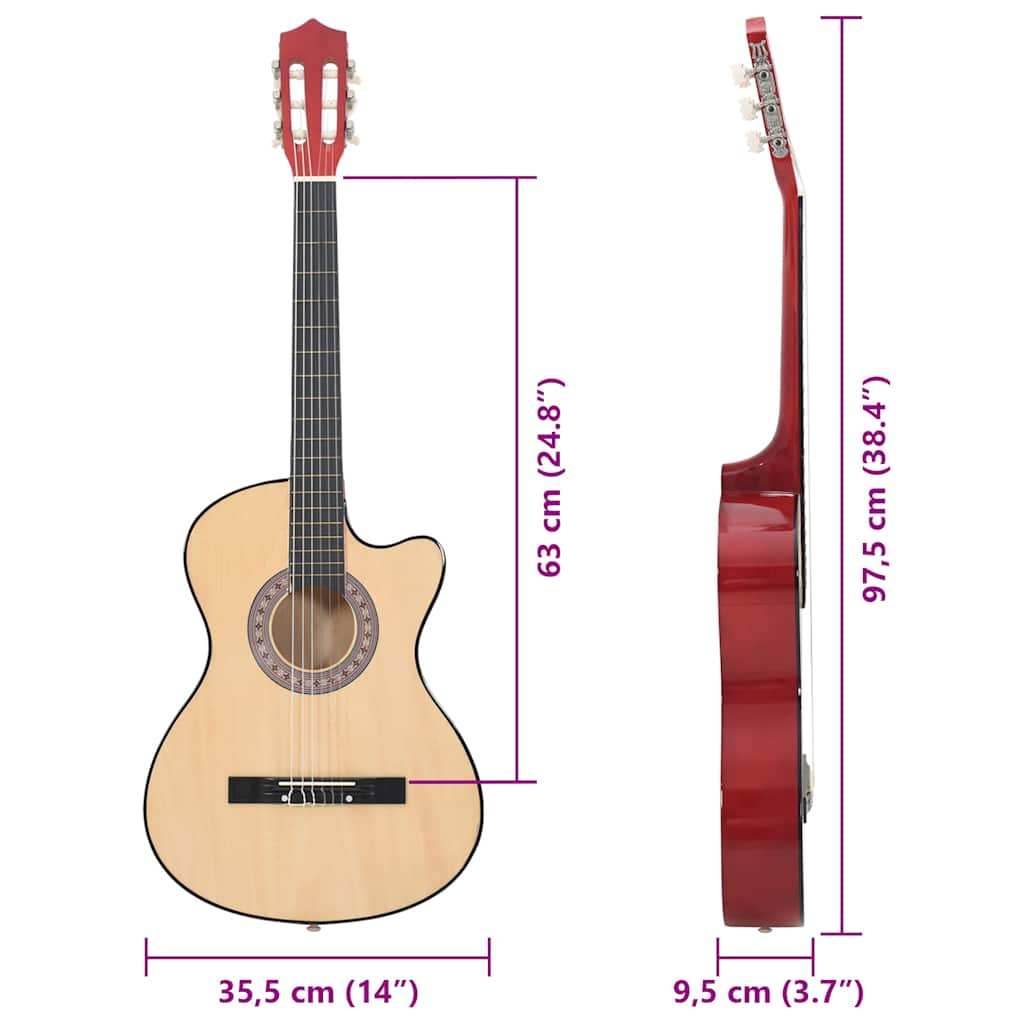 Gitaar cutaway met 6 snaren western akoestisch 38" lindenhout is nu te koop bij PeponiXL, paradijselijk wonen!