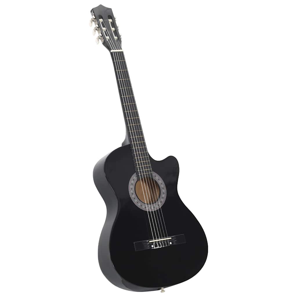 Gitaar cutaway met 6 snaren western klassiek 38" zwart is nu te koop bij PeponiXL, paradijselijk wonen!