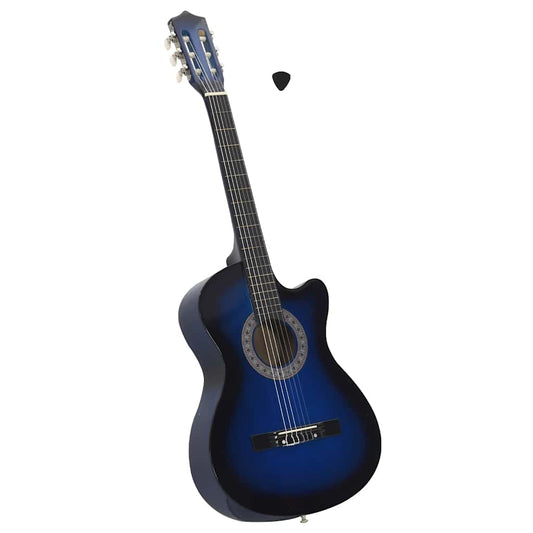 Gitaar cutaway met 6 snaren western klassiek 38" getint blauw is nu te koop bij PeponiXL, paradijselijk wonen!