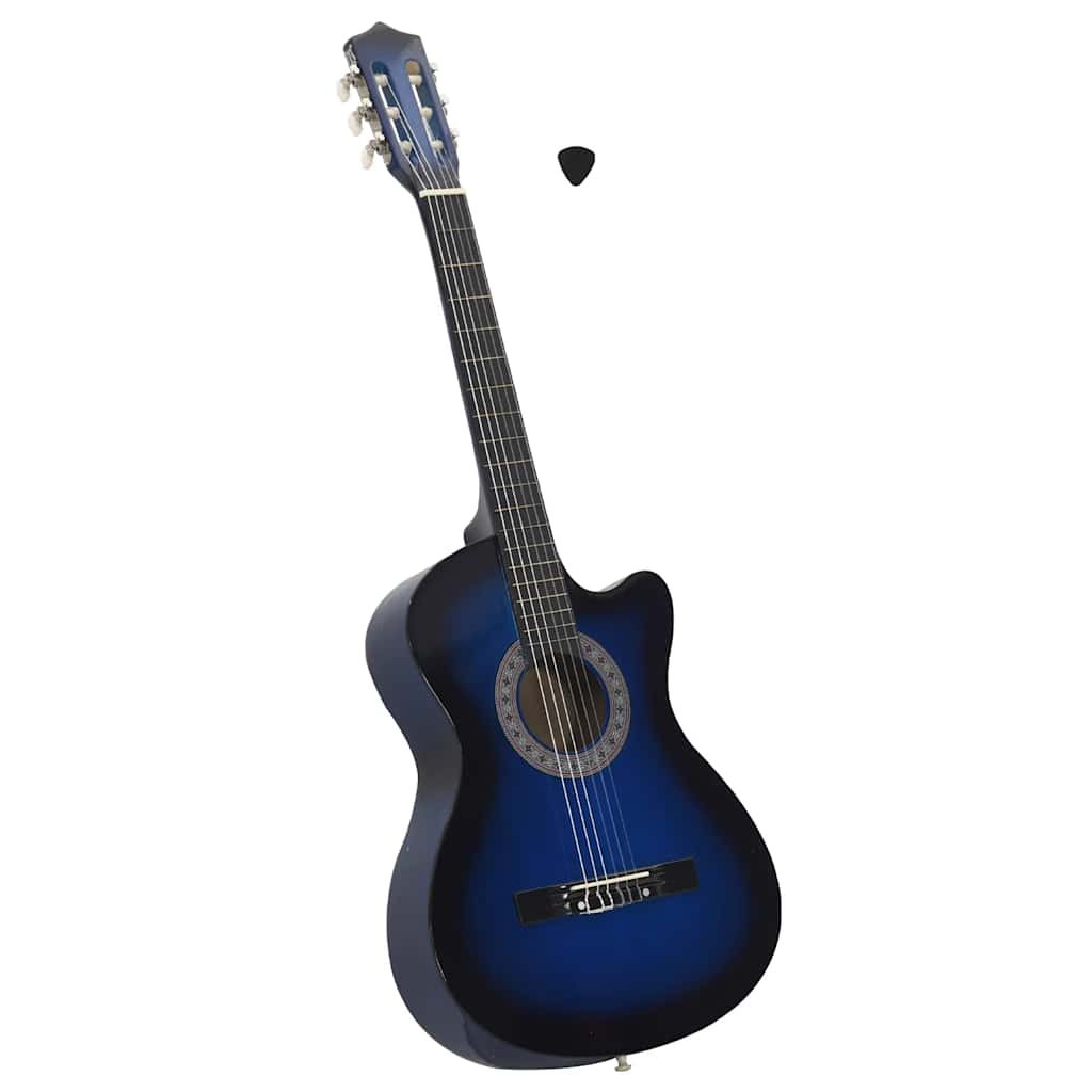 Gitaar cutaway met 6 snaren western klassiek 38" getint blauw is nu te koop bij PeponiXL, paradijselijk wonen!