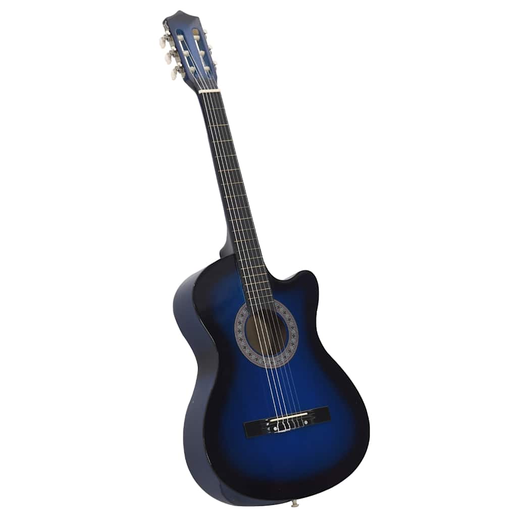 Gitaar cutaway met 6 snaren western klassiek 38" getint blauw is nu te koop bij PeponiXL, paradijselijk wonen!