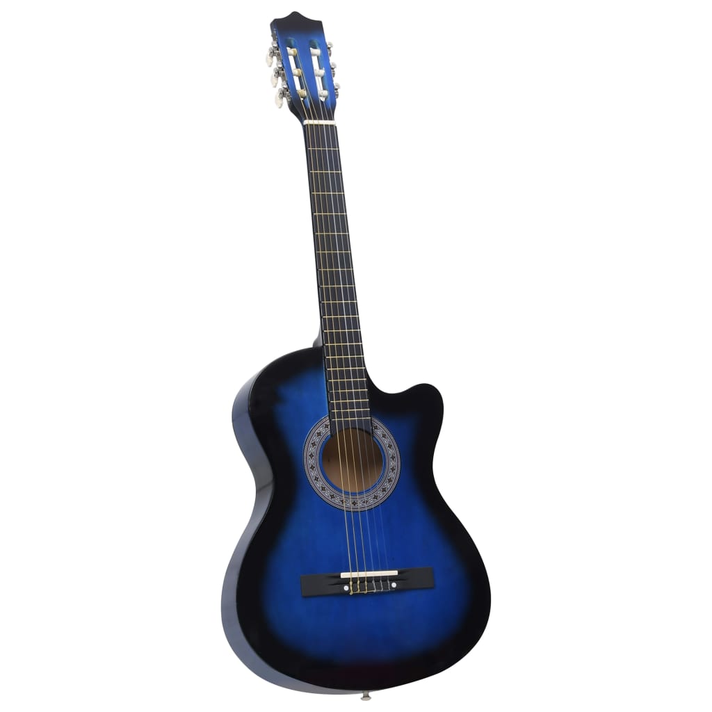 12-delige Gitaarset met 6 snaren western klassiek 38" blauw is nu te koop bij PeponiXL, paradijselijk wonen!