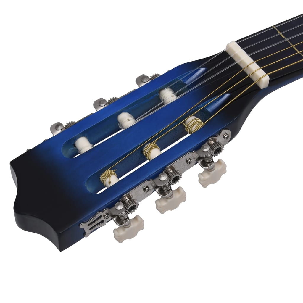 12-delige Gitaarset met 6 snaren western klassiek 38" blauw is nu te koop bij PeponiXL, paradijselijk wonen!