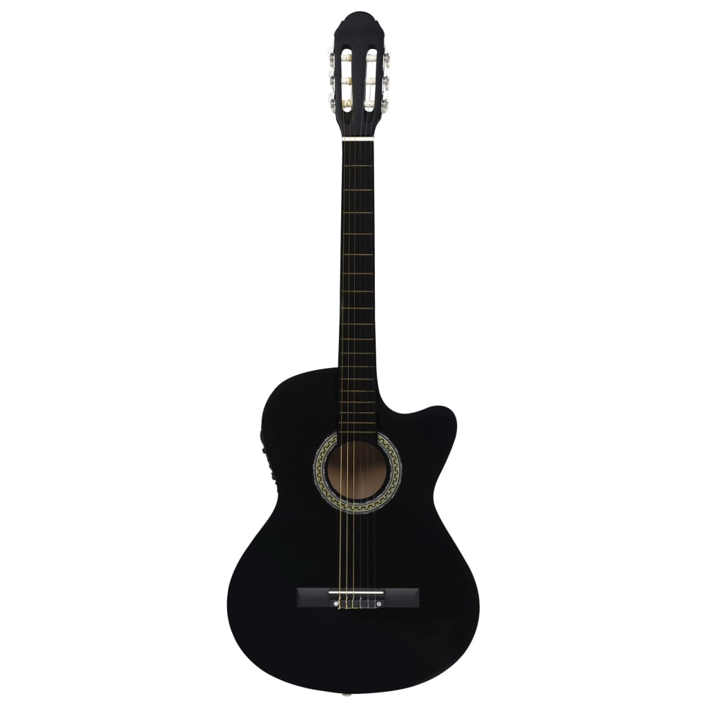 Gitaar cutaway met equalizer 6 snaren western klassiek zwart is nu te koop bij PeponiXL, paradijselijk wonen!