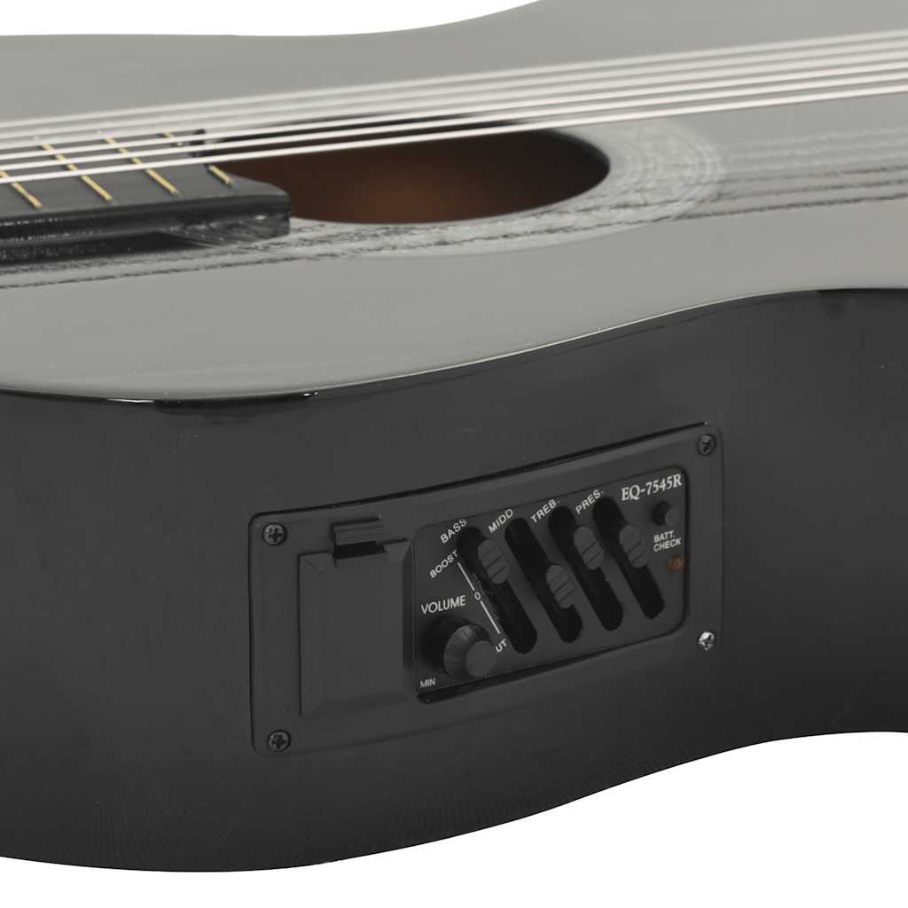 Gitaar cutaway met equalizer 6 snaren western klassiek zwart is nu te koop bij PeponiXL, paradijselijk wonen!