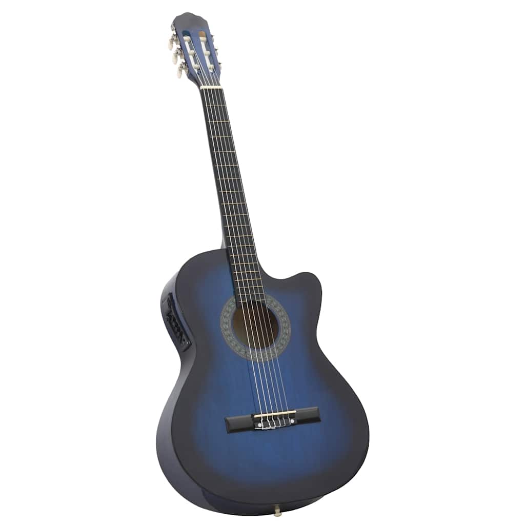 Gitaar cutaway met equalizer 6 snaren western klassiek blauw is nu te koop bij PeponiXL, paradijselijk wonen!
