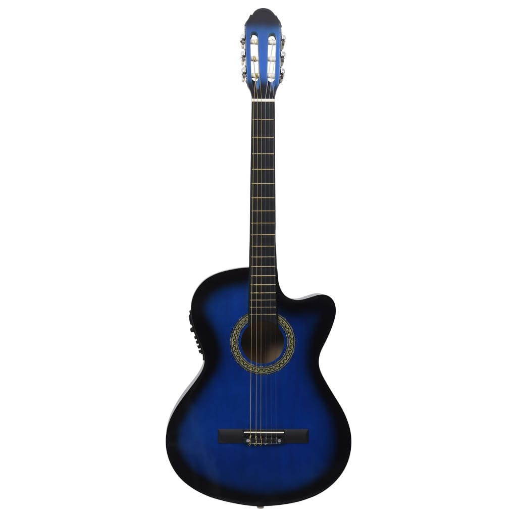12-delige Gitaarset met equalizer en 6 snaren western blauw is nu te koop bij PeponiXL, paradijselijk wonen!