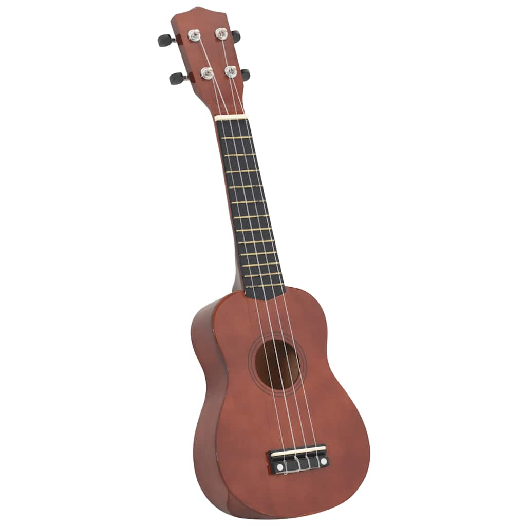 Ukuleleset met tas voor kinderen sopraan 21'' donkerhoutkleurig is nu te koop bij PeponiXL, paradijselijk wonen!
