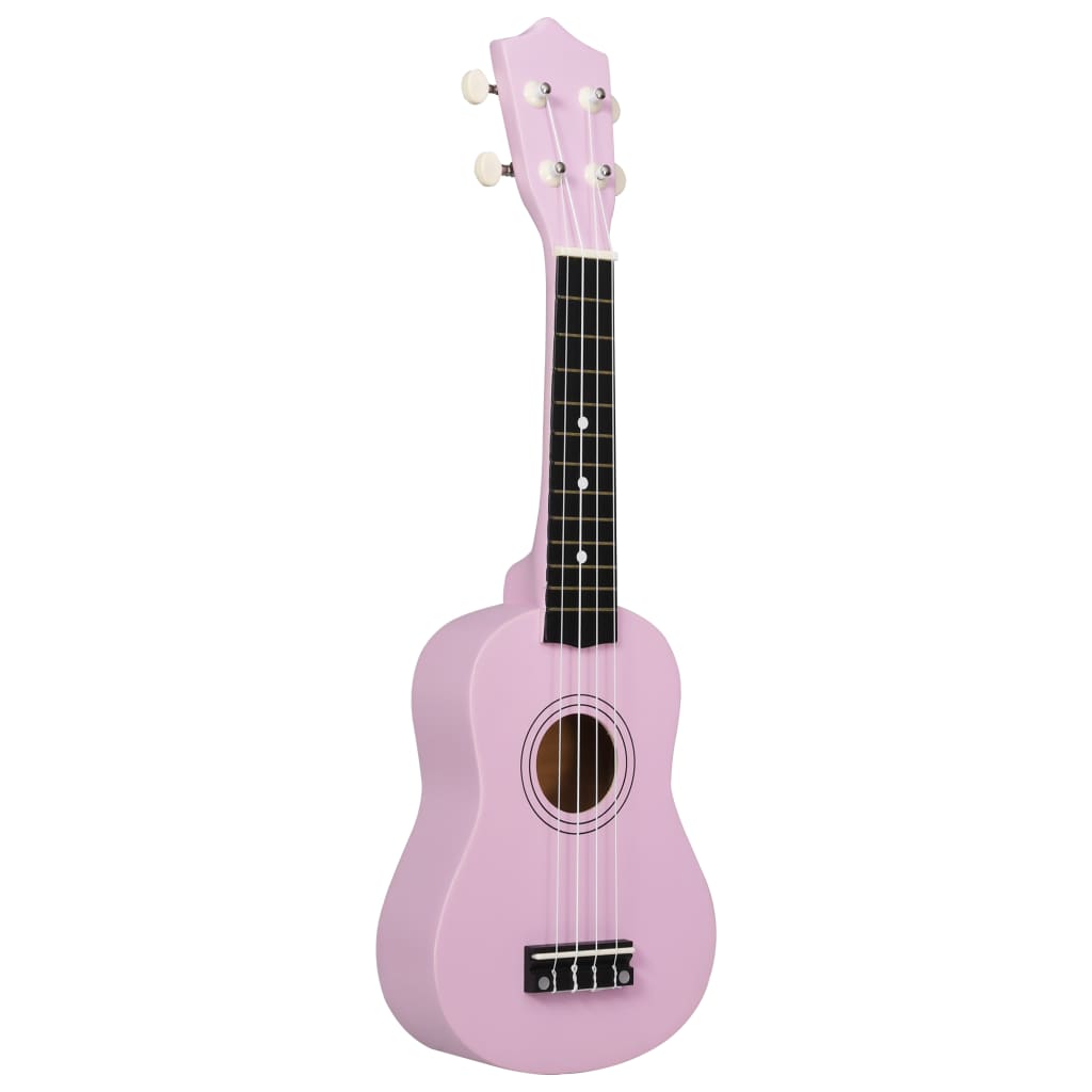 Ukuleleset met tas voor kinderen sopraan 21'' roze is nu te koop bij PeponiXL, paradijselijk wonen!
