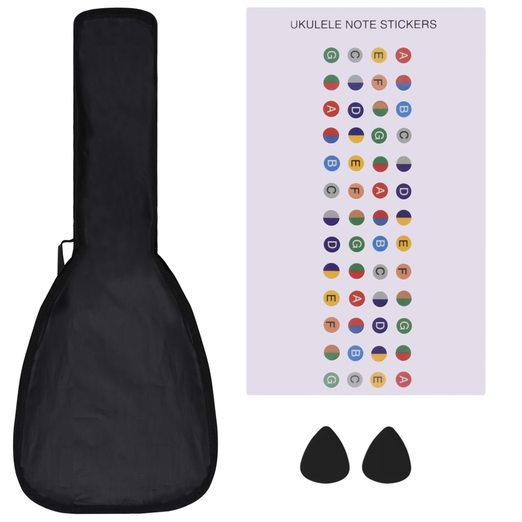 Ukuleleset met tas voor kinderen sopraan 23'' donkerhoutkleurig is nu te koop bij PeponiXL, paradijselijk wonen!