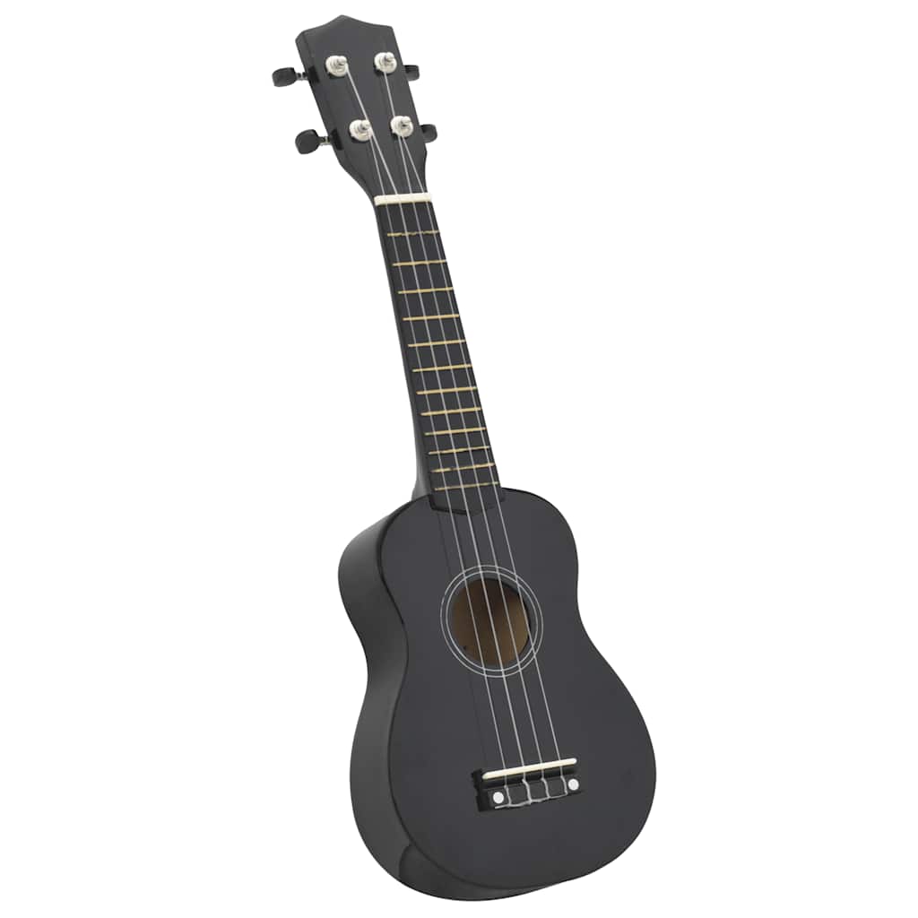 Ukuleleset met tas voor kinderen sopraan 23'' zwart is nu te koop bij PeponiXL, paradijselijk wonen!