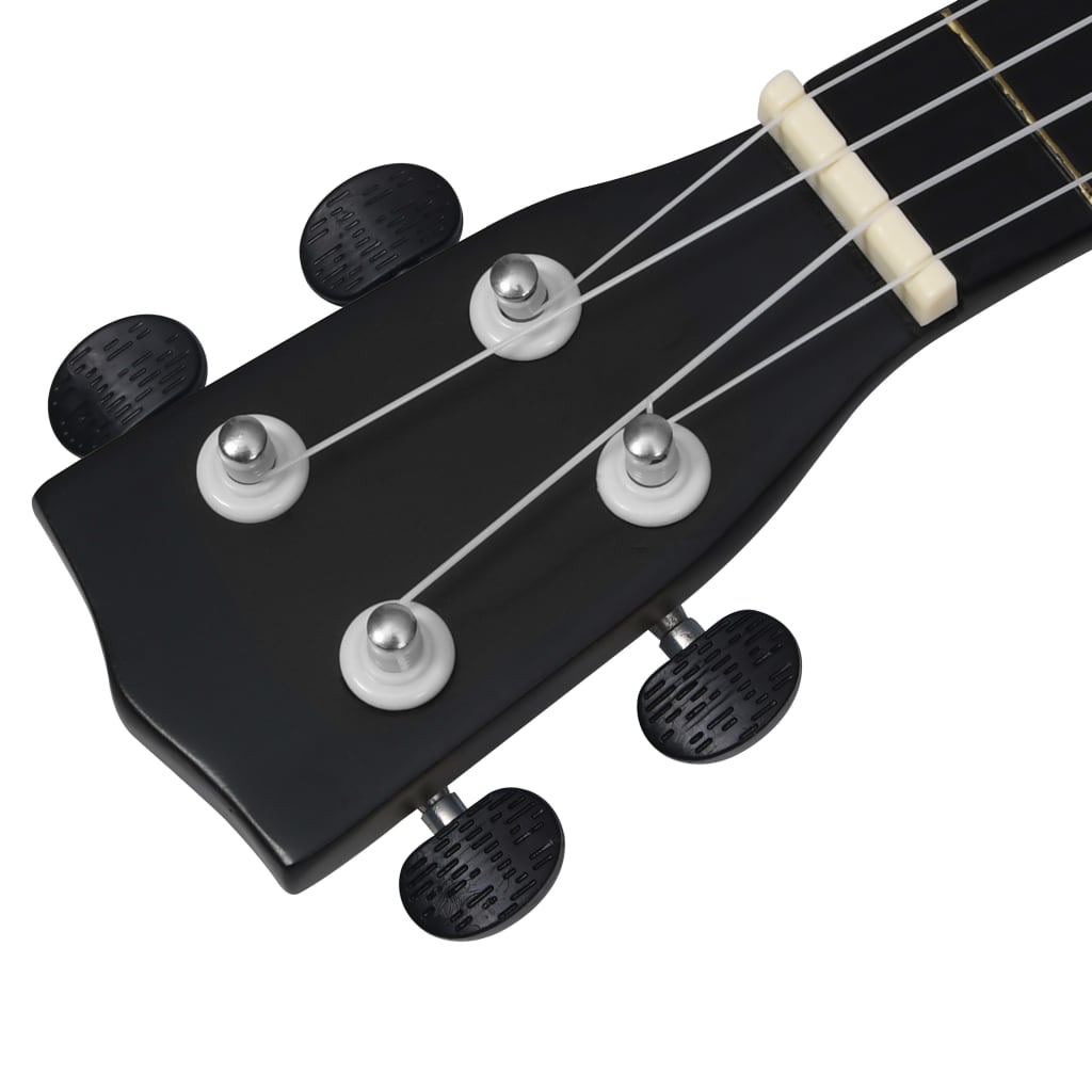 Ukuleleset met tas voor kinderen sopraan 23'' zwart is nu te koop bij PeponiXL, paradijselijk wonen!