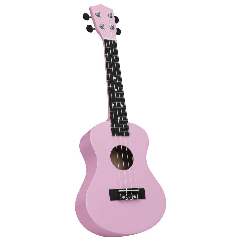 Ukuleleset met tas voor kinderen sopraan 23'' roze is nu te koop bij PeponiXL, paradijselijk wonen!