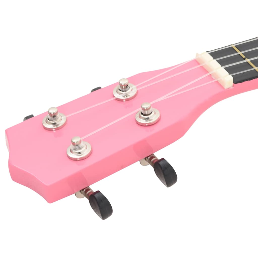 Ukuleleset met tas voor kinderen sopraan 23'' roze is nu te koop bij PeponiXL, paradijselijk wonen!