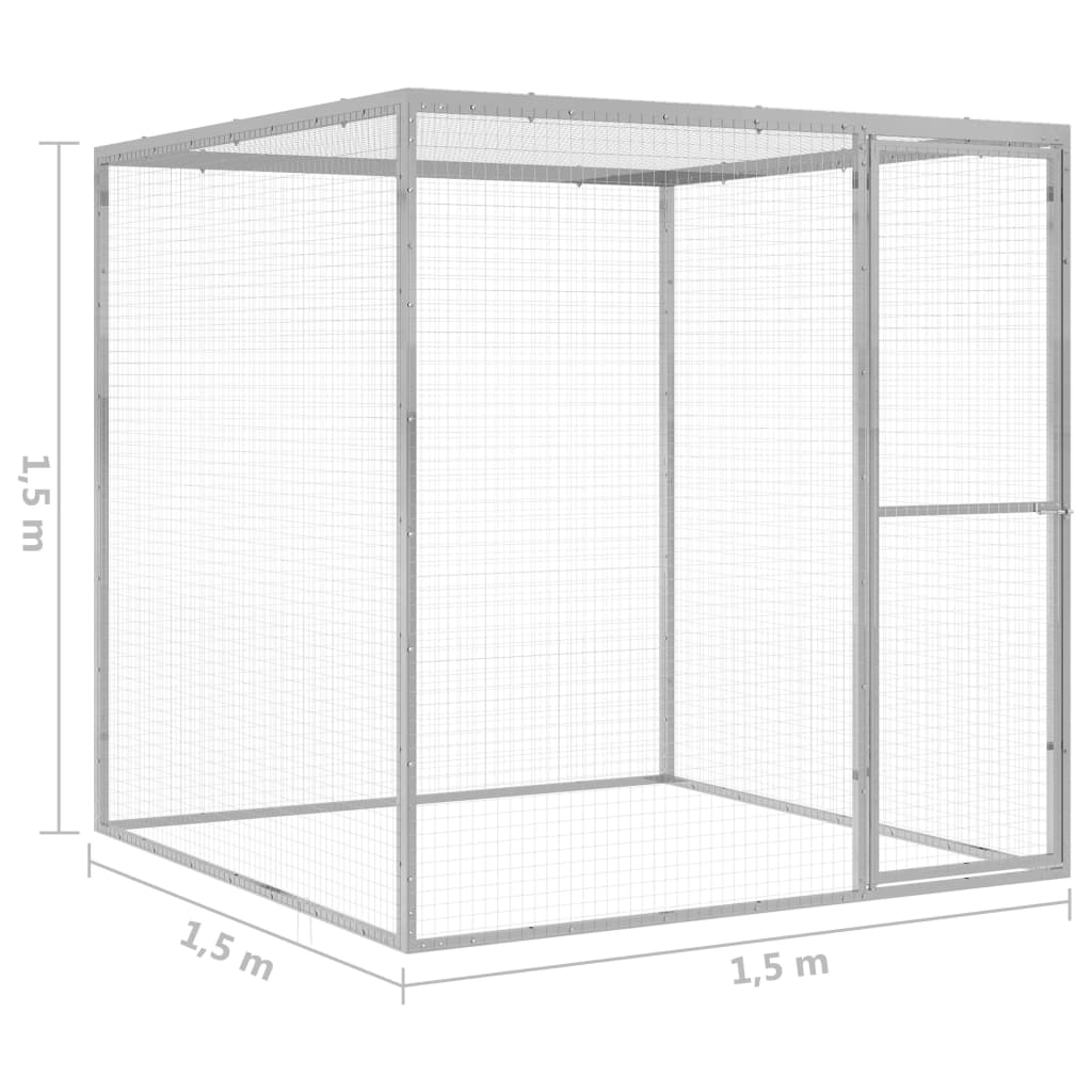 Kattenkooi 1,5x1,5x1,5 m gegalvaniseerd staal is nu te koop bij PeponiXL, paradijselijk wonen!