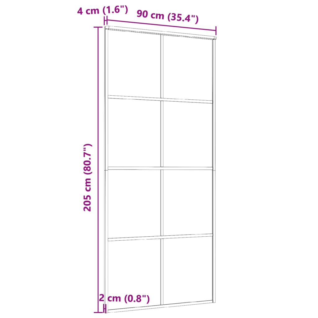 Schuifdeur 90x205 cm aluminium en ESG-glas zwart is nu te koop bij PeponiXL, paradijselijk wonen!