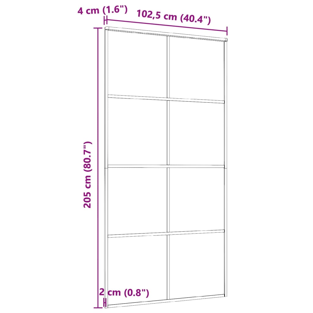 Schuifdeur 102,5x205 cm aluminium en ESG-glas zwart is nu te koop bij PeponiXL, paradijselijk wonen!