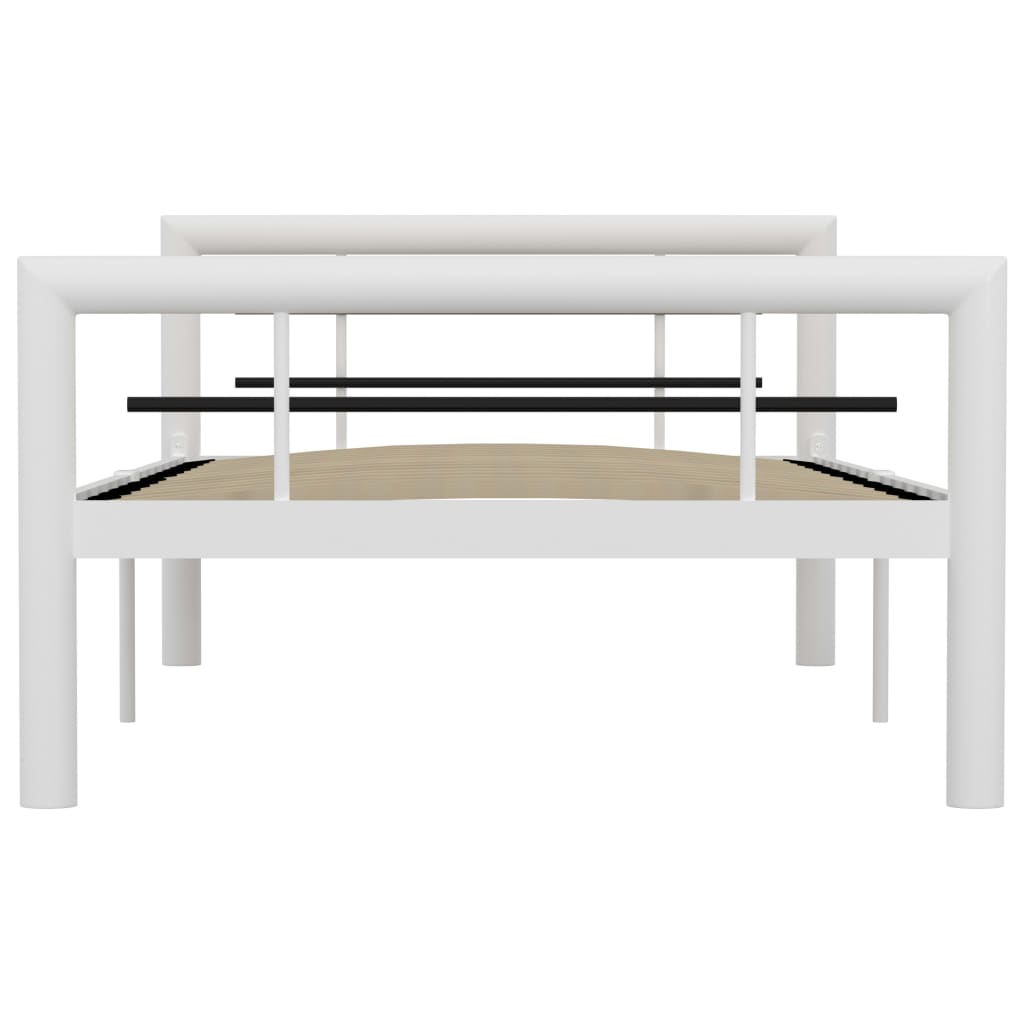 Bedframe metaal wit en zwart 100x200 cm is nu te koop bij PeponiXL, paradijselijk wonen!