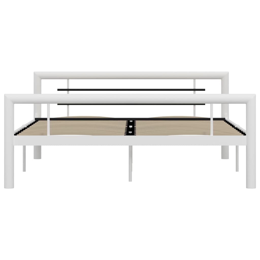 Bedframe metaal wit en zwart 120x200 cm