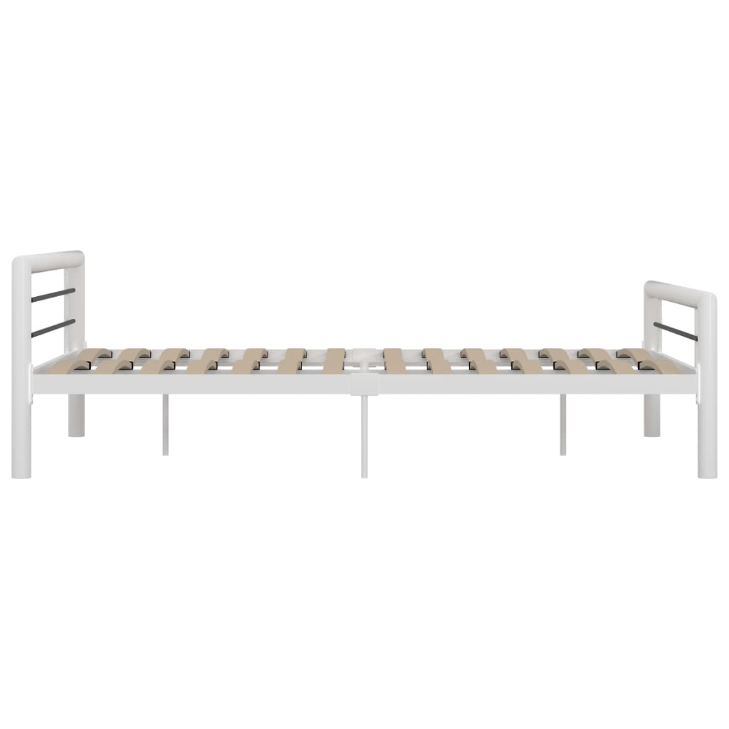 Bedframe metaal wit en zwart 140x200 cm