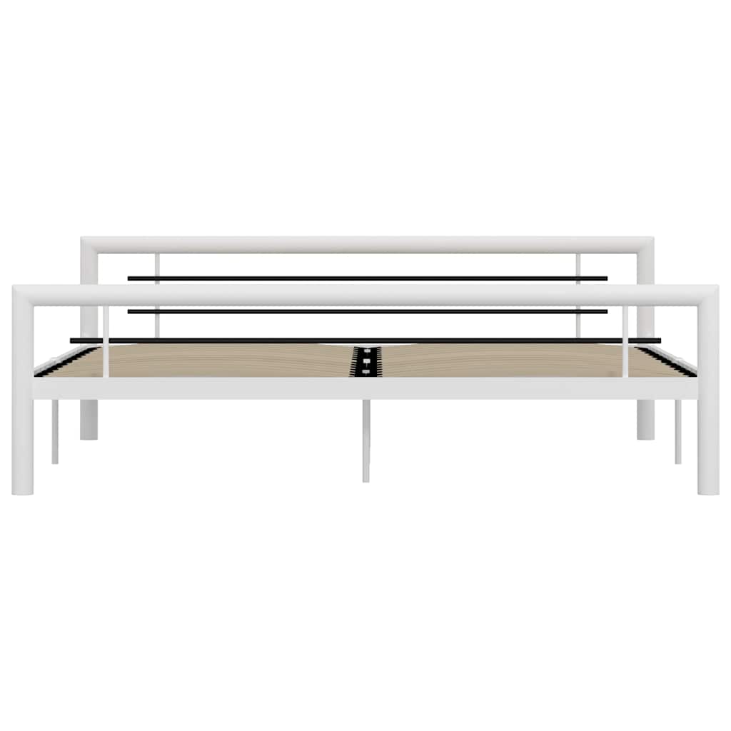 Bedframe metaal wit en zwart 180x200 cm is nu te koop bij PeponiXL, paradijselijk wonen!