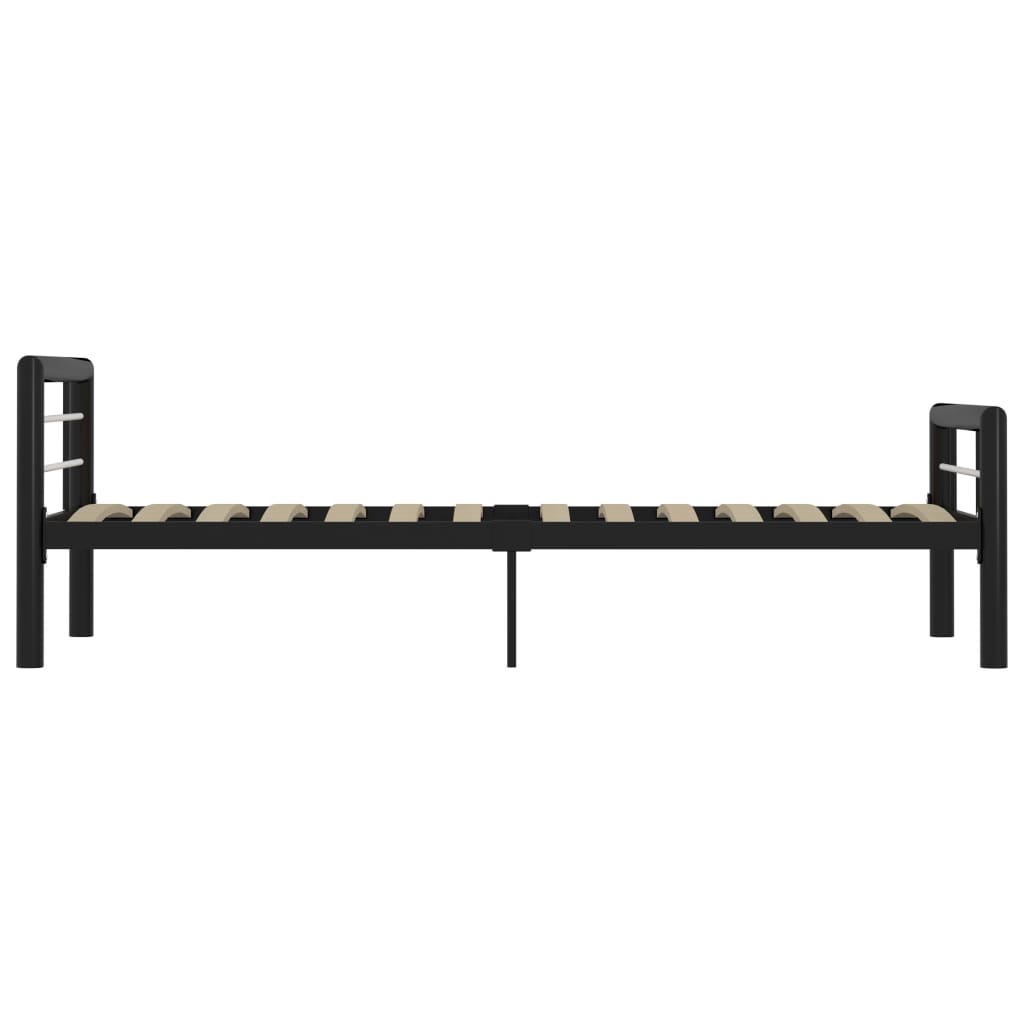 Bedframe metaal zwart en wit 90x200 cm