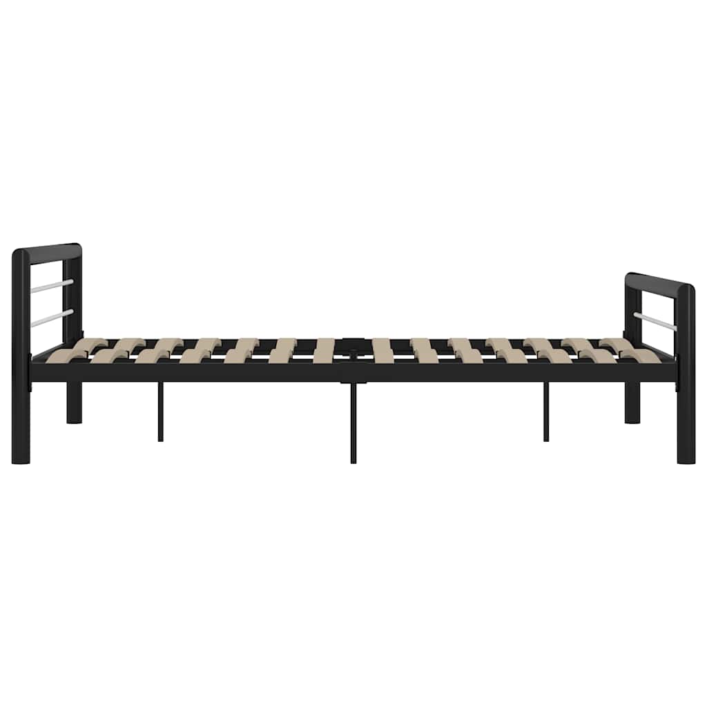 Bedframe metaal zwart en wit 140x200 cm