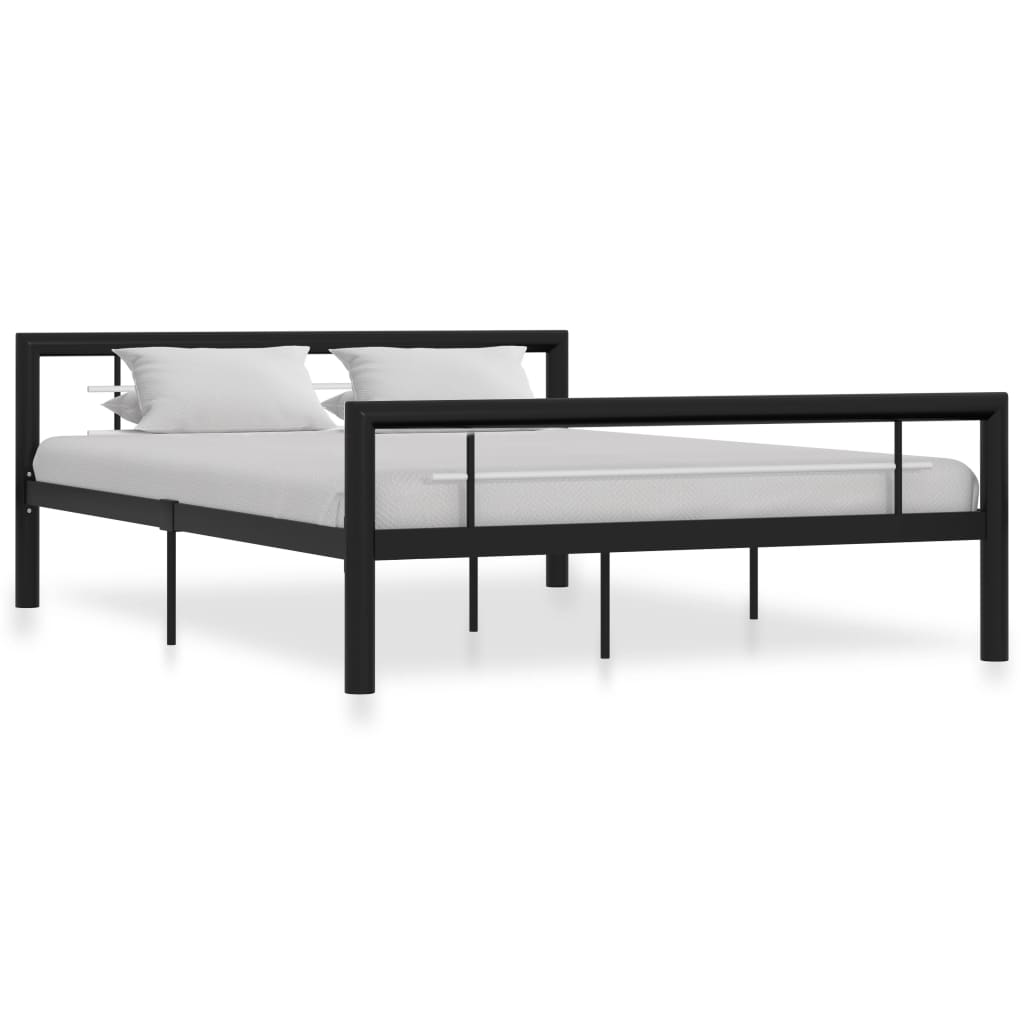 Bedframe metaal zwart en wit 160x200 cm is nu te koop bij PeponiXL, paradijselijk wonen!