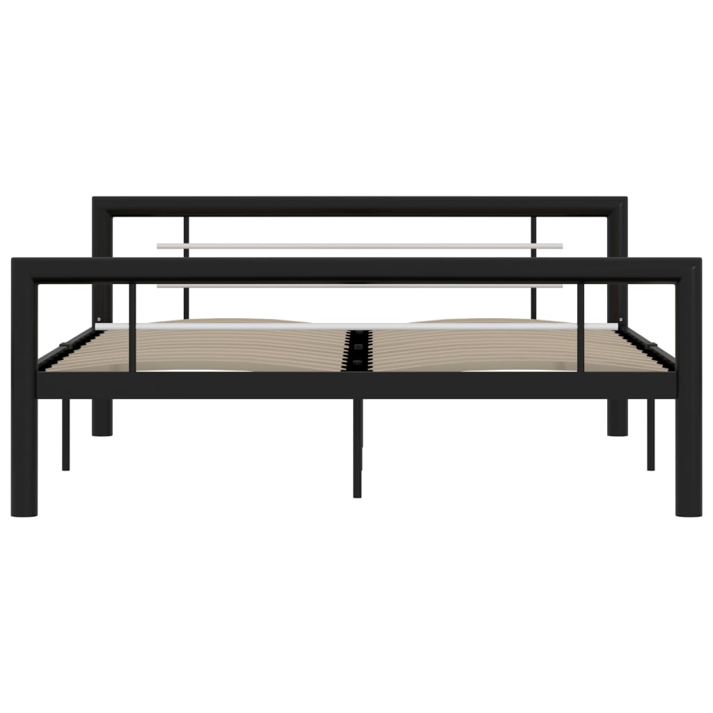 Bedframe metaal zwart en wit 160x200 cm is nu te koop bij PeponiXL, paradijselijk wonen!