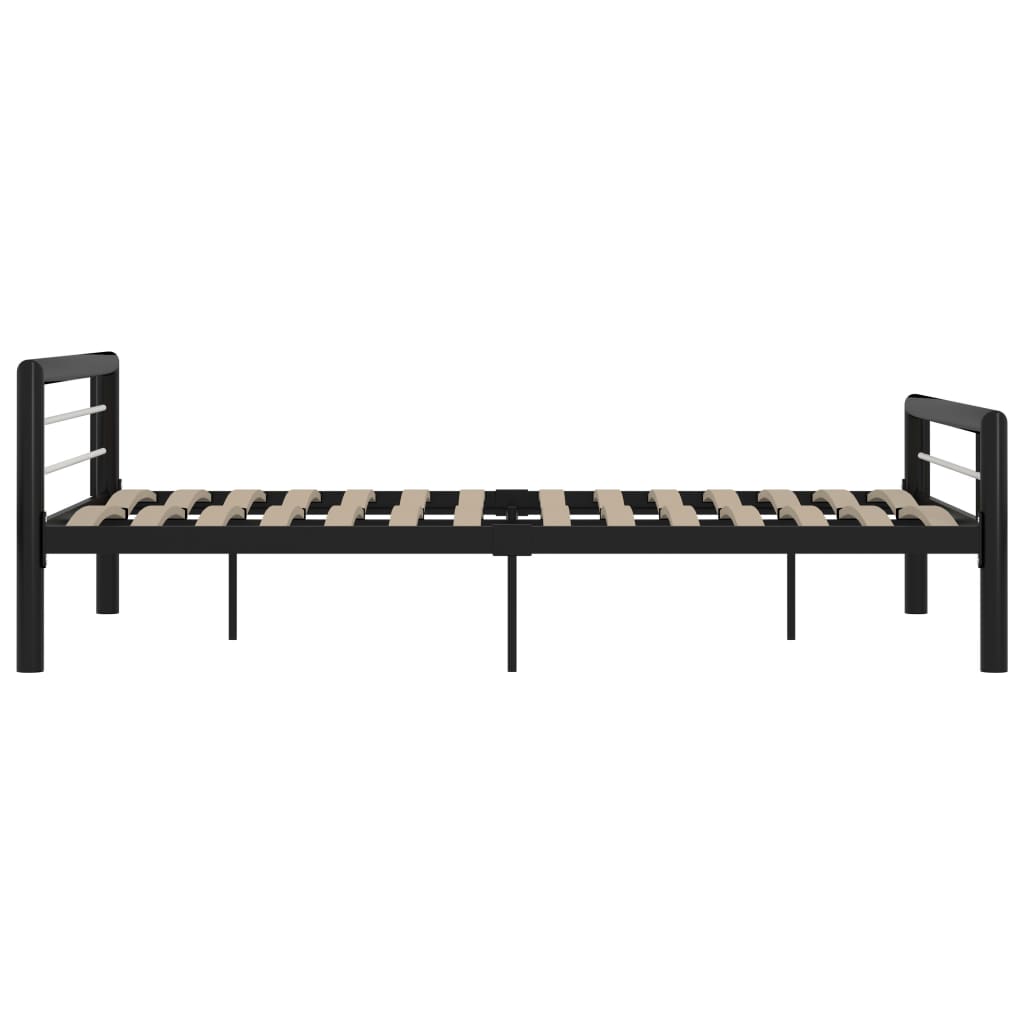 Bedframe metaal zwart en wit 160x200 cm is nu te koop bij PeponiXL, paradijselijk wonen!