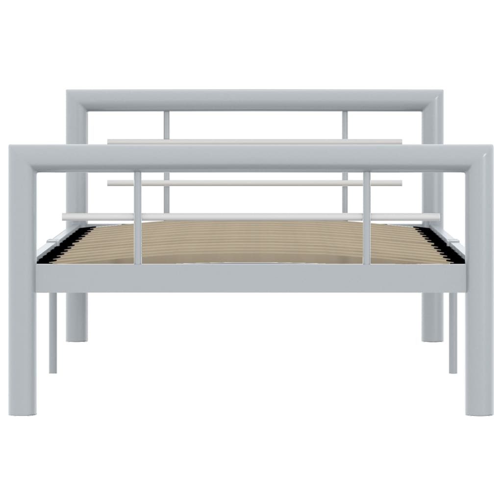 Bedframe metaal grijs en wit 90x200 cm is nu te koop bij PeponiXL, paradijselijk wonen!