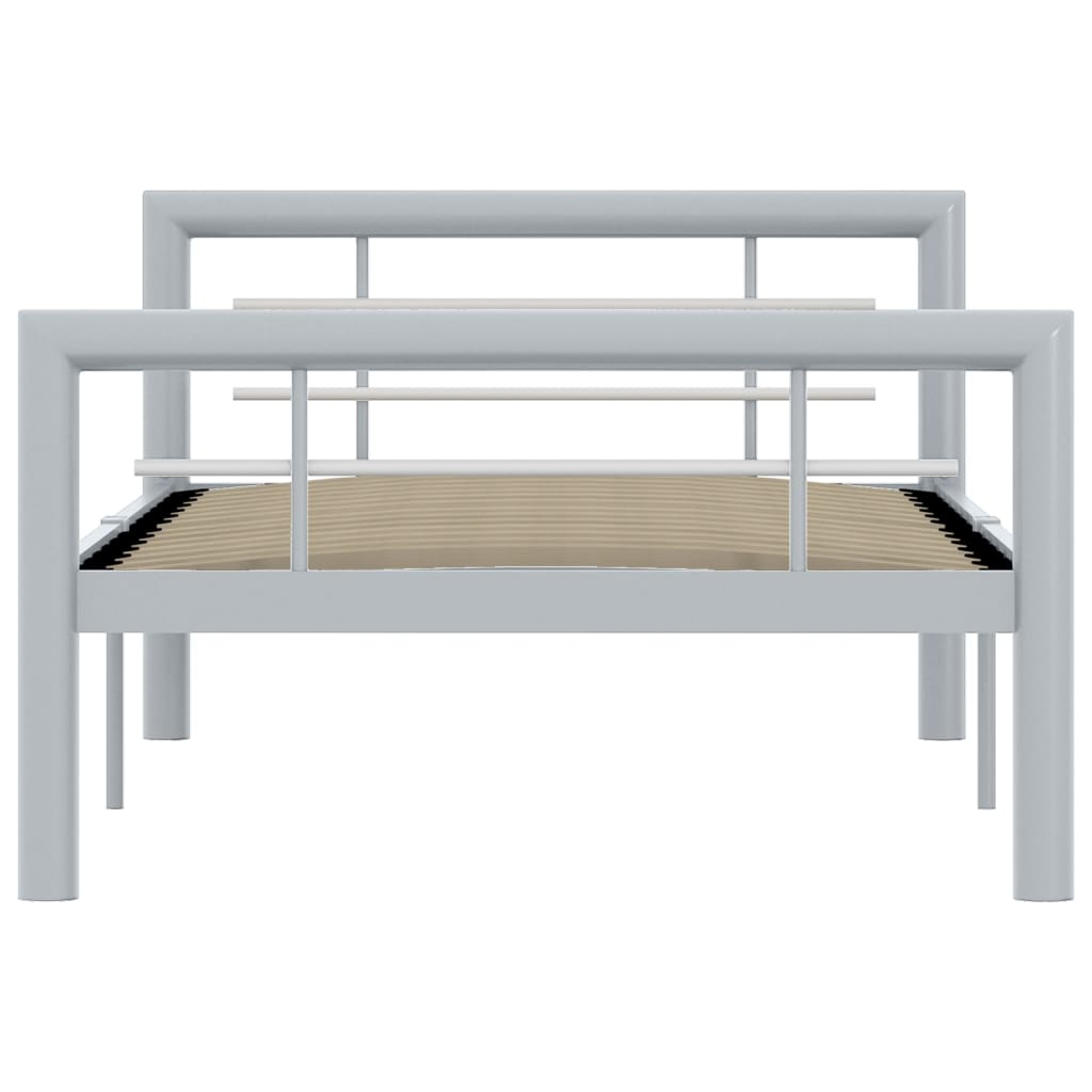 Bedframe metaal grijs en wit 100x200 cm is nu te koop bij PeponiXL, paradijselijk wonen!