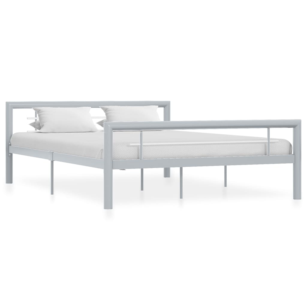 Bedframe metaal grijs en wit 120x200 cm