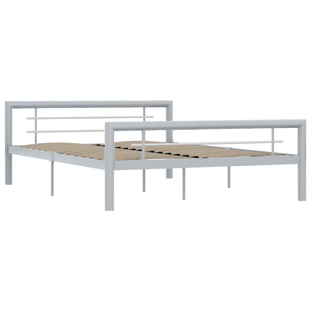 Bedframe metaal grijs en wit 120x200 cm