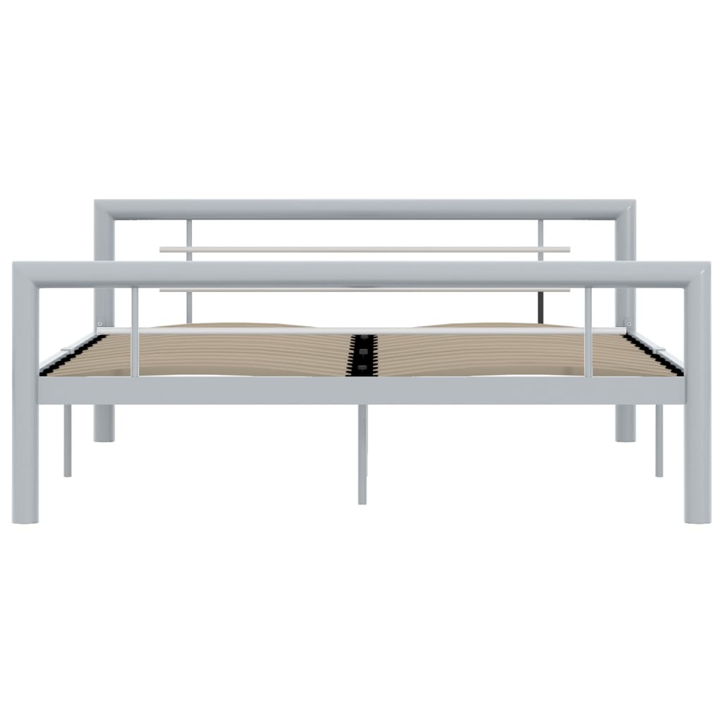 Bedframe metaal grijs en wit 120x200 cm