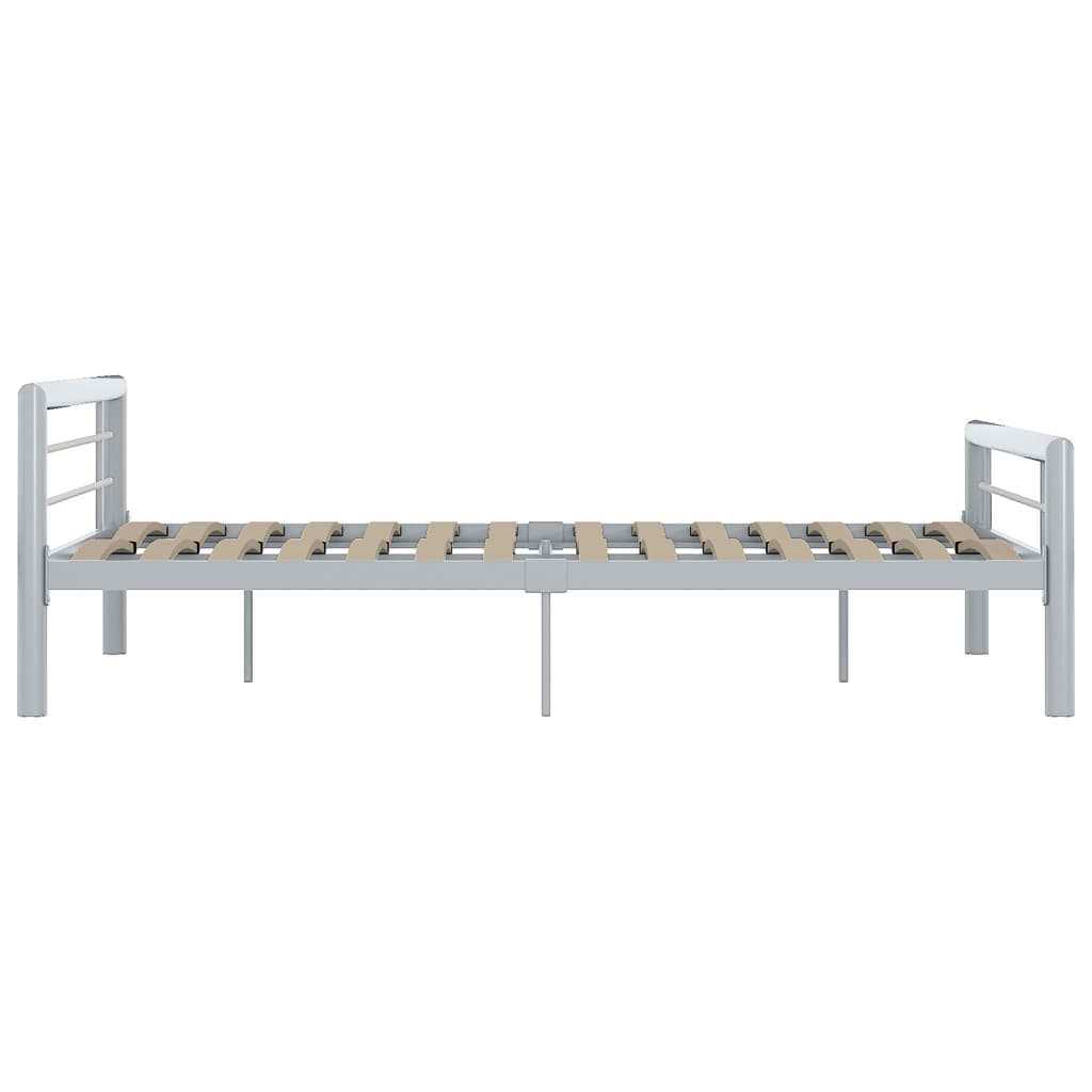 Bedframe metaal grijs en wit 140x200 cm