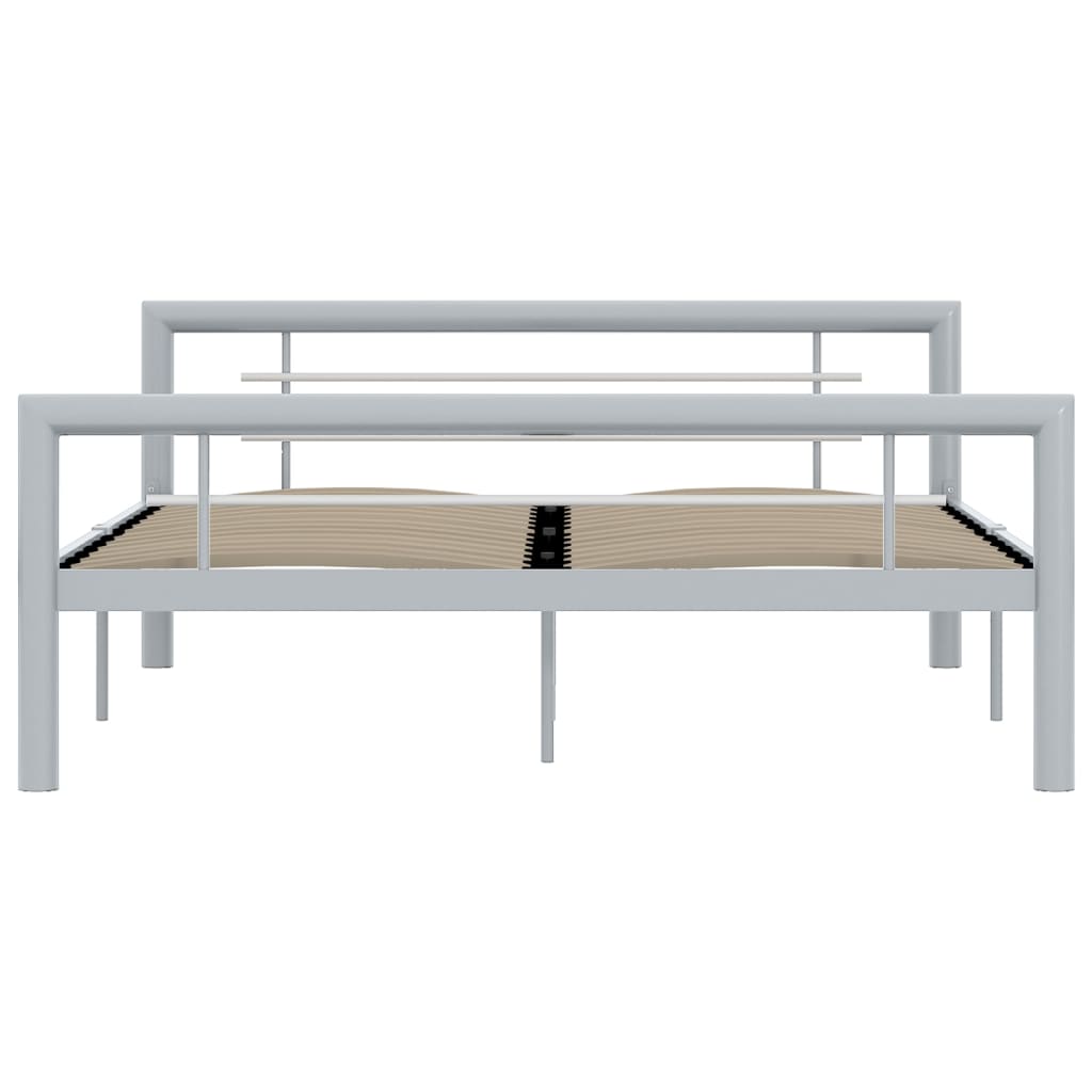 Bedframe metaal grijs en wit 160x200 cm