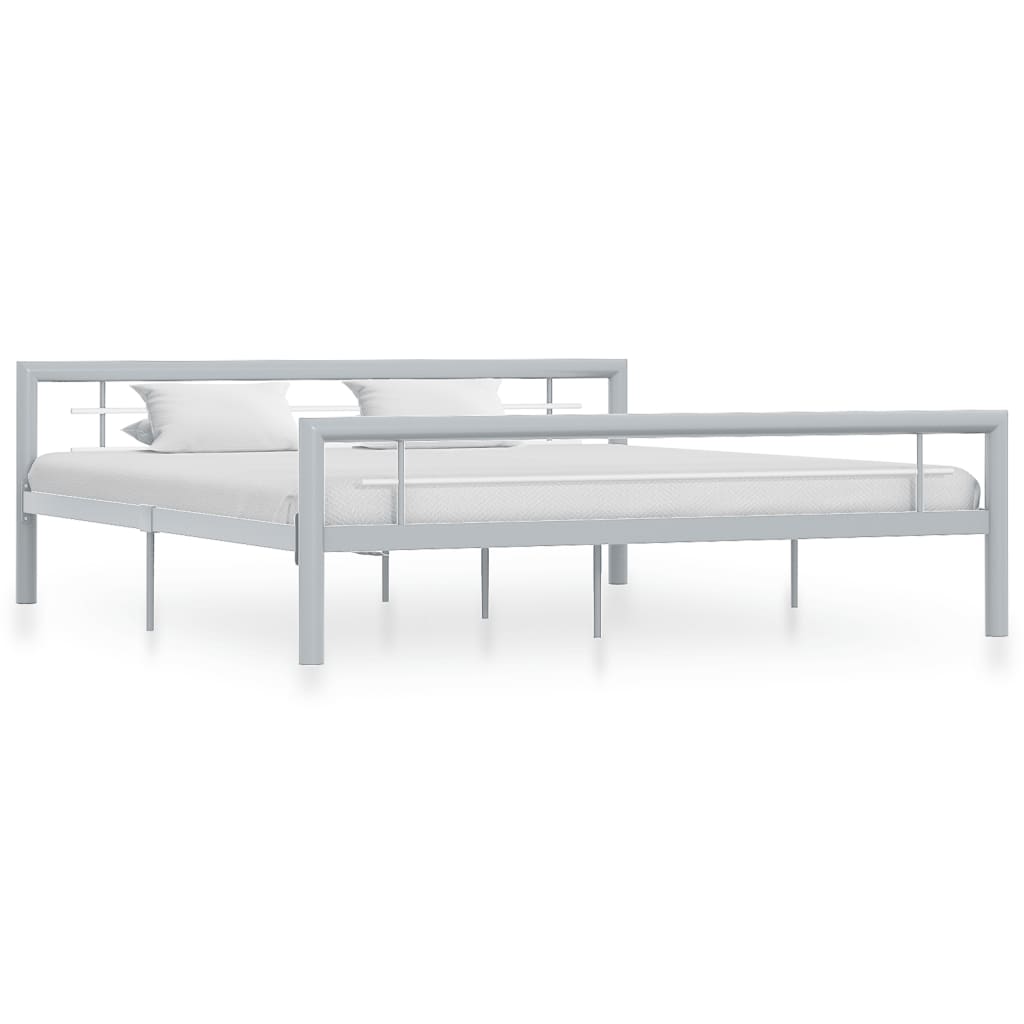 Bedframe metaal grijs en wit 180x200 cm is nu te koop bij PeponiXL, paradijselijk wonen!