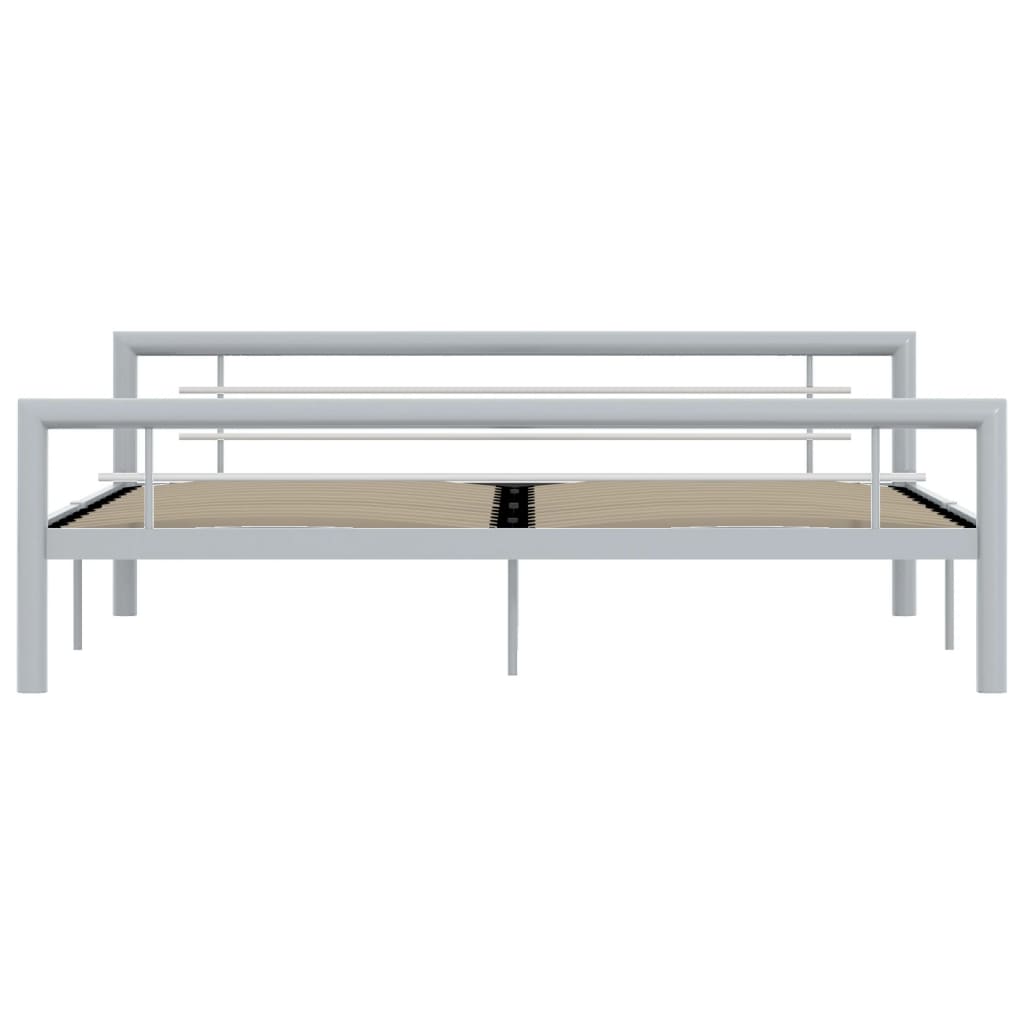 Bedframe metaal grijs en wit 180x200 cm is nu te koop bij PeponiXL, paradijselijk wonen!