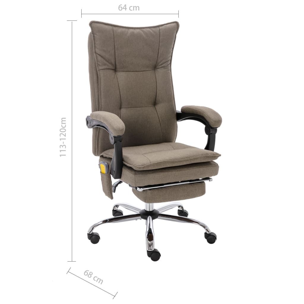 Kantoormassagestoel stof taupe is nu te koop bij PeponiXL, paradijselijk wonen!