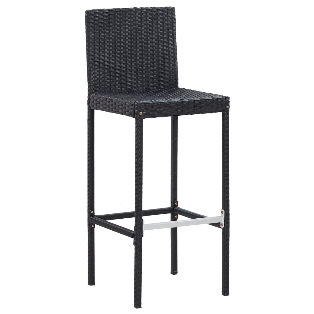 5-delige Tuinbarset poly rattan en acaciahout zwart is nu te koop bij PeponiXL, paradijselijk wonen!