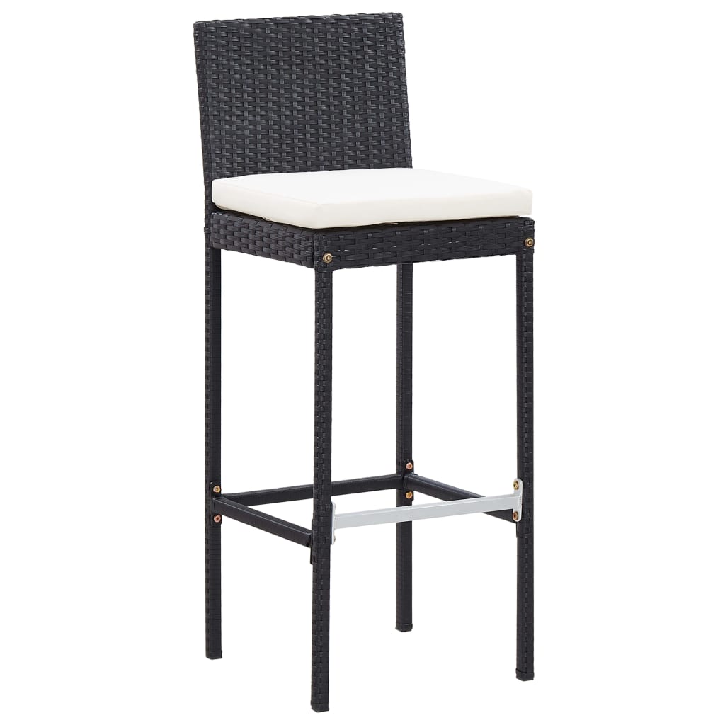 5-delige Tuinbarset poly rattan en acaciahout zwart is nu te koop bij PeponiXL, paradijselijk wonen!