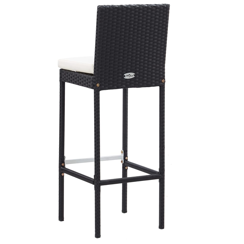 5-delige Tuinbarset poly rattan en acaciahout zwart is nu te koop bij PeponiXL, paradijselijk wonen!