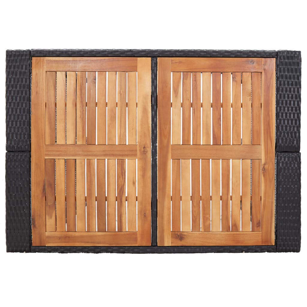 5-delige Tuinbarset poly rattan en acaciahout zwart is nu te koop bij PeponiXL, paradijselijk wonen!