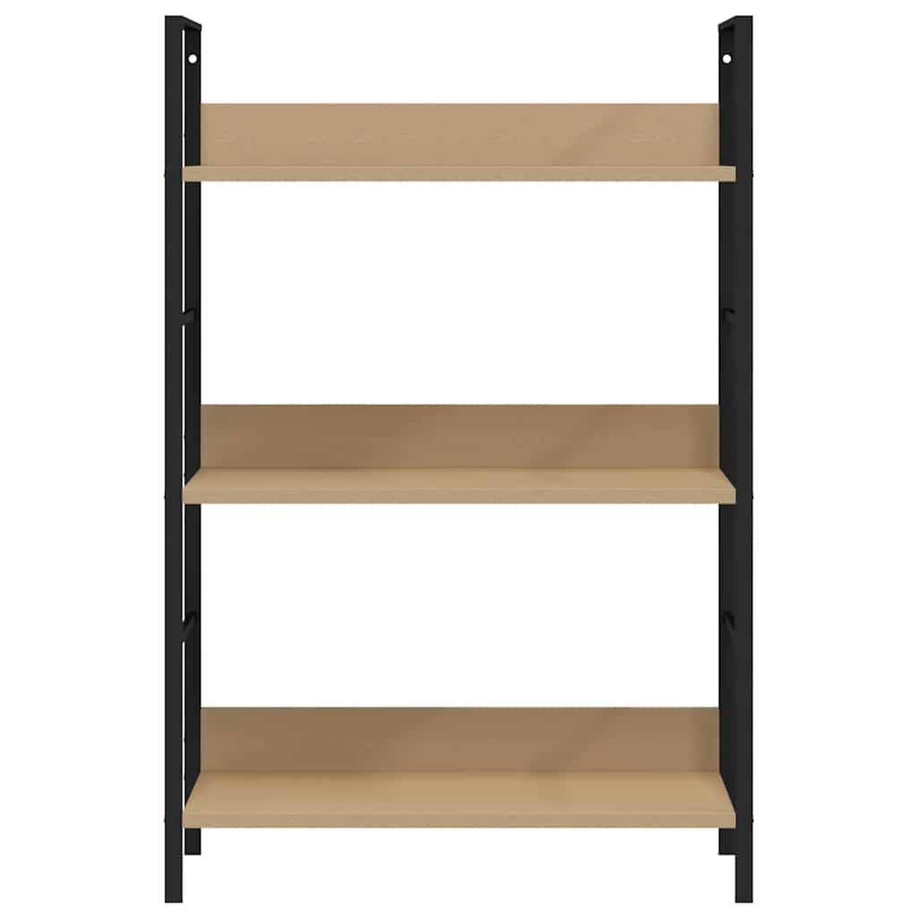 Boekenkast 3 schappen 60x27,6x90,5 cm bewerkt hout eikenkleurig is nu te koop bij PeponiXL, paradijselijk wonen!