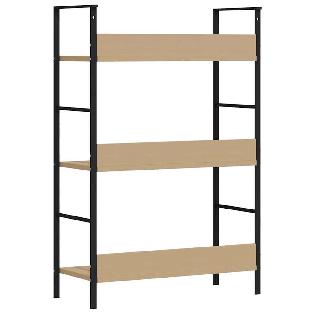 Boekenkast 3 schappen 60x27,6x90,5 cm bewerkt hout eikenkleurig is nu te koop bij PeponiXL, paradijselijk wonen!